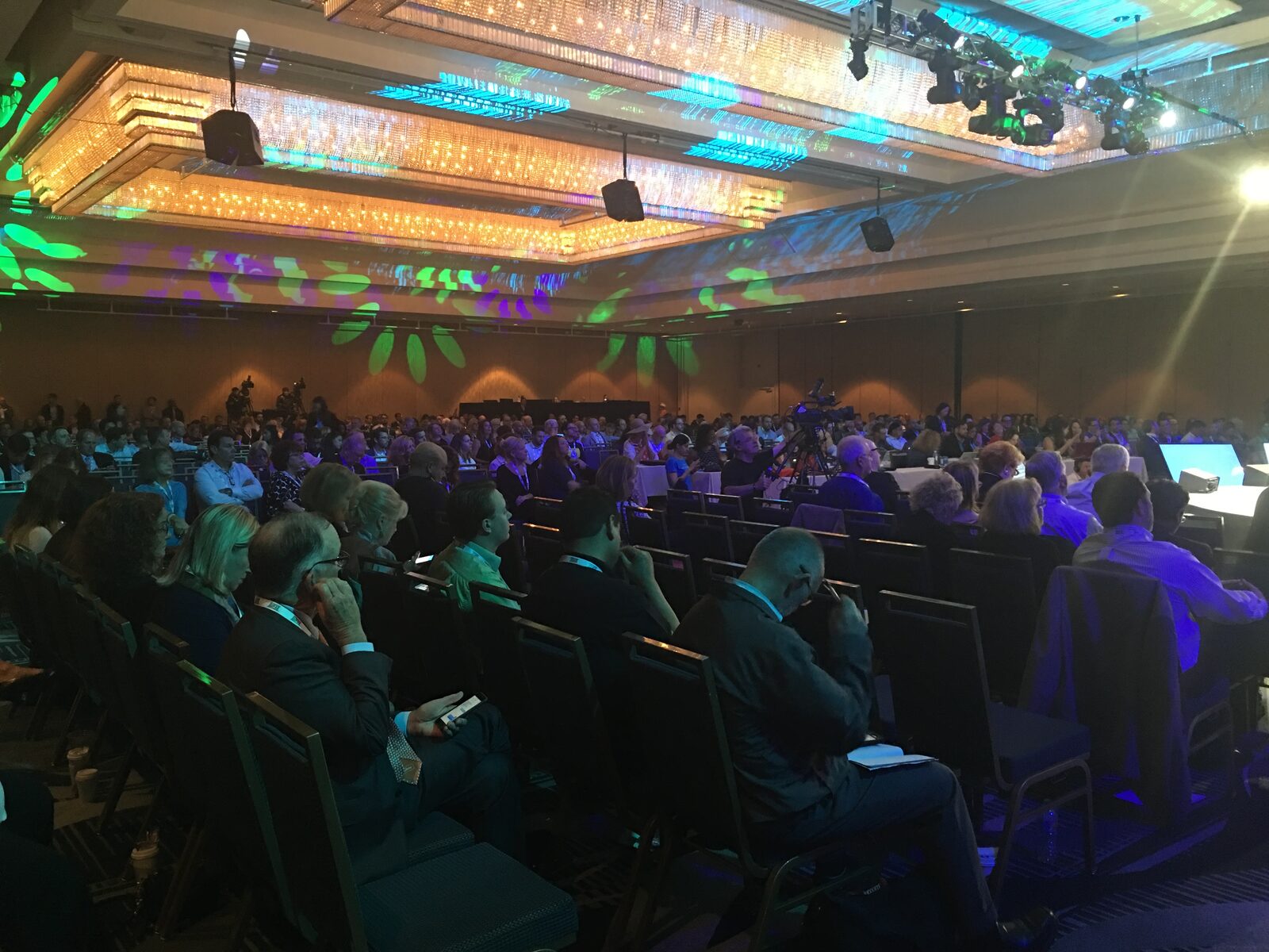 A packed audience listening to Ilana Golan speak